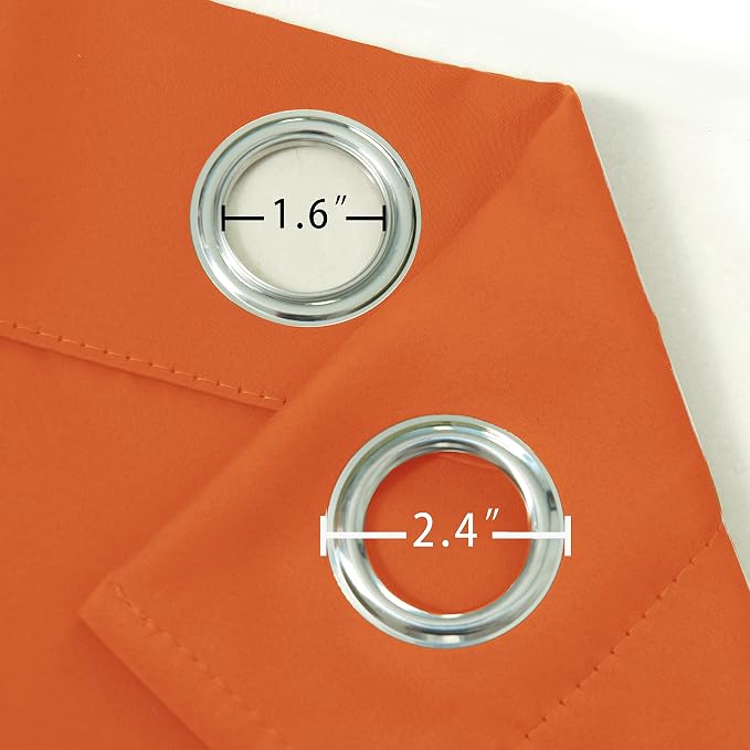 LEMOMO Orange Thermal Blackout Curtains/42 x 72 Inch/Set of 2 Panels Room - Image 5