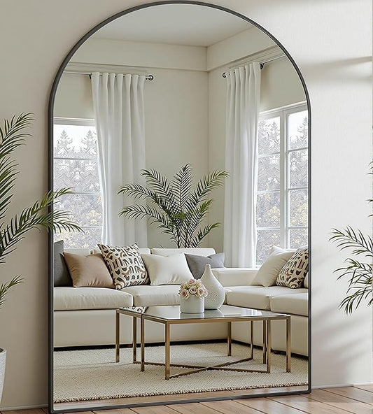 Prywot Full Length Mirror, Oversized 81"x41" Arched-Top Floor Mirror, Free by Prywot