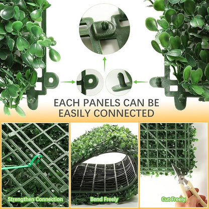 Luyue 12PCS 20”×20” Boxwood Panels, Artificial Grass Wall Panels Fake Greenery - Image 6