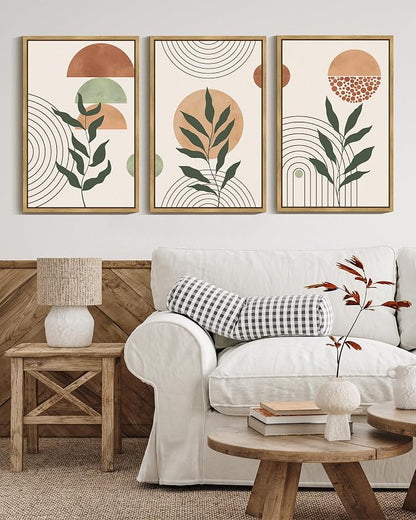 PHOPAGO Boho Wall Art Sage Plant Botanical Bohemain Framed Wall Printing Large - Image 6