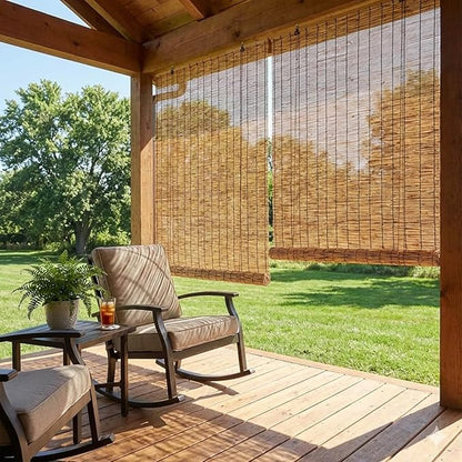 Outdoor Bamboo Blinds for Patio, Waterproof Reed Shades, Privacy Sun Shades - Image 7
