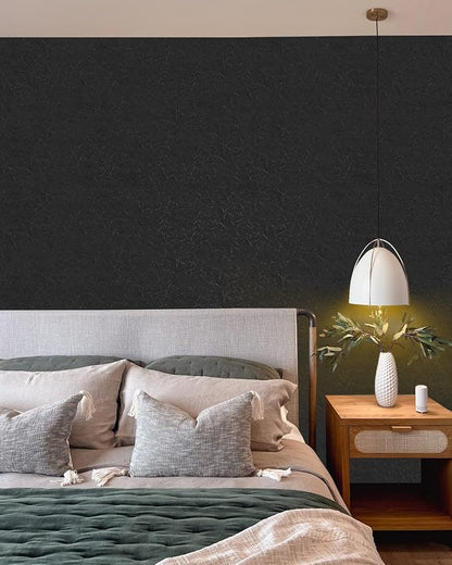 Cohoo Home Black Silk Peel and Stick Wallpaper - Image 6