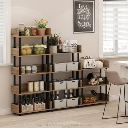 Furinno TURN-N-TUBE 4-Tier Display Shelf, Storage Shelves, Book Shelf, Open - Image 2