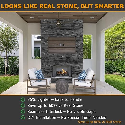 ROOMTEC 6-Packs Faux Stone Wall Covering Panels - Image 4
