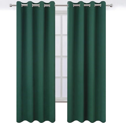 LEMOMO Blackout Curtains 66 x 84 inch/Dark Green Curtains Set of 2 - Image 2