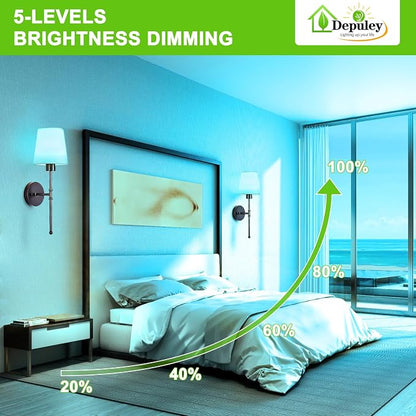 Depuley Battery Operated Wall Sconce: 19.9 Inch Set of 2 Wireless Wall Lights - Image 5