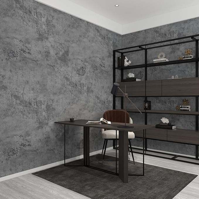 3yecao 31"×1181" Extra Wide Big Thickness Blue Grey Concrete Wallpaper Peel and - Image 6