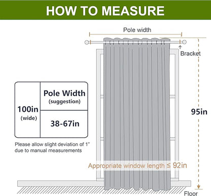 NICETOWN Room Divider Curtain, Sliding Door Curtain, Wide Width Thermal Drapes - Image 7