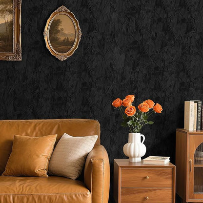 30" x 160" Large Size Self Adhesive Felt Fabric Wallpaper Black Velvet - Image 3