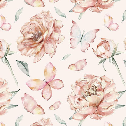 Safiyya Peel and Stick Wallpaper Floral Pink Wallpaper Pink Peony Contact Paper by SAFIYYA