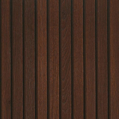 FunStick 16"x472" Brown Wood Slats Peel and Stick Wallpaper Waterproof Dark by FunStick