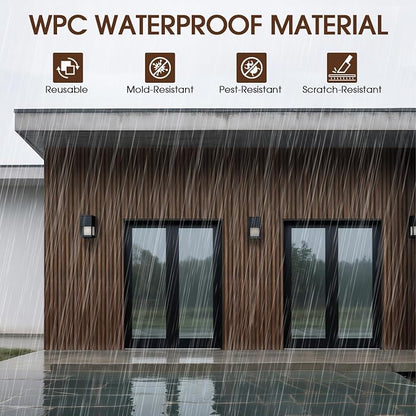 WPC Slat Wall Panels 8 Pack 96" x 8.2", Waterproof Fluted Wall Paneling - Image 3