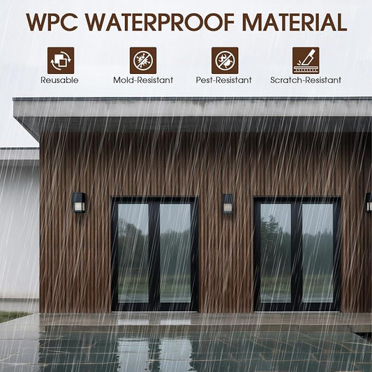WPC Slat Wall Panels 16 Pack 48" x 6", Waterproof Fluted Wall Paneling - Image 2