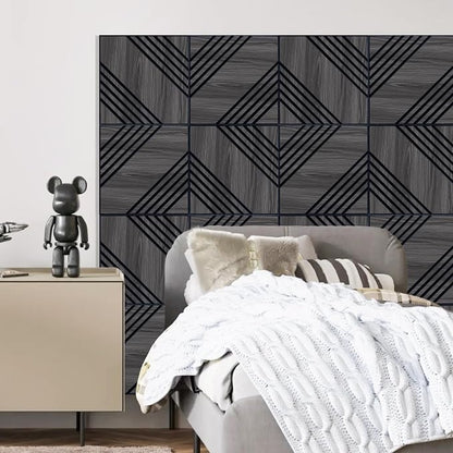 Mollywell Acoustic Panels, PVC Wood-Grain Decor, 12x12 Inch Carved Pattern - Image 8