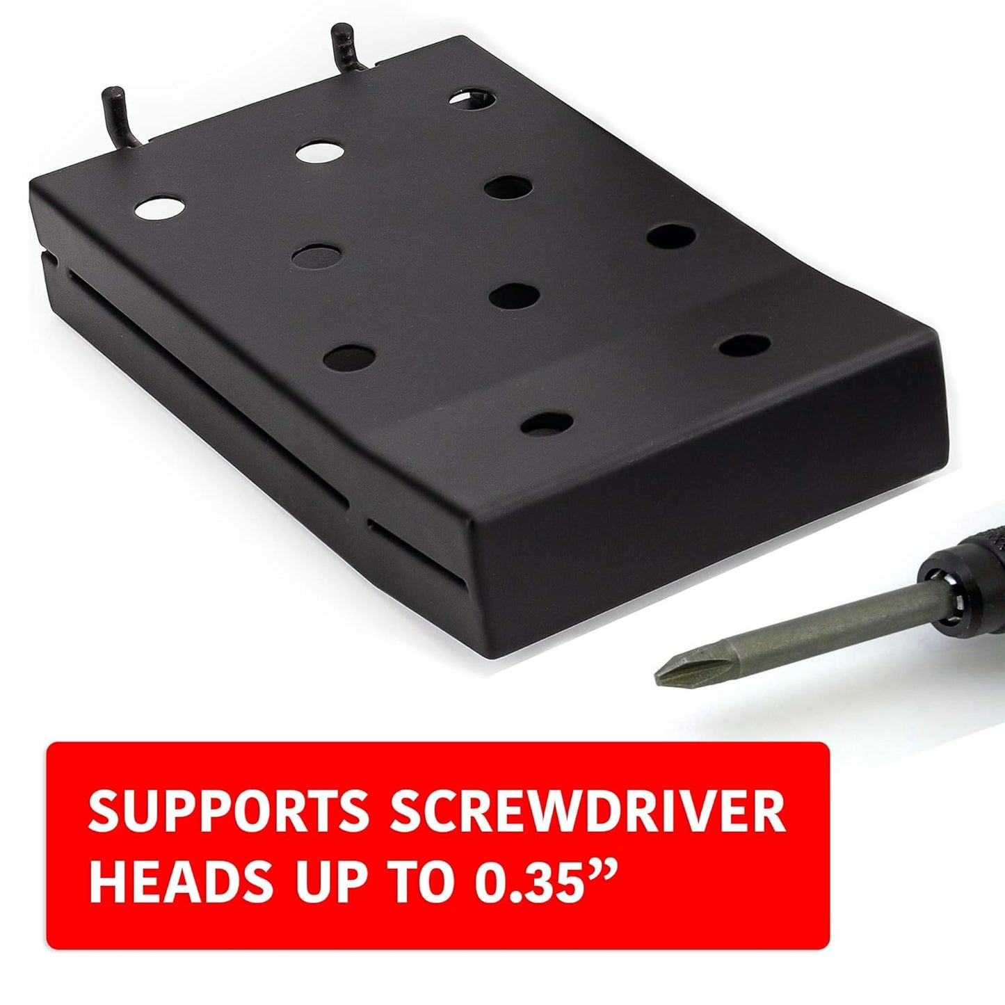 Heavy Duty Black Pegboard Accessories - Screwdriver and Wrench Holder Set for Organizing Tools