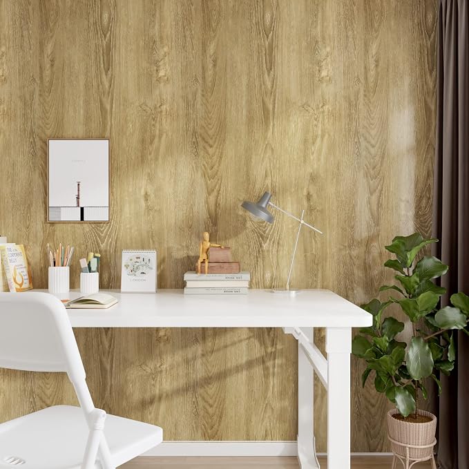 WESTICK Glossy Brown Wood Contact Paper Self Adhesive Wooden Wallpaper Kitchen - Image 7