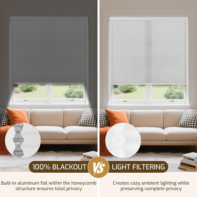 Grandekor No Drill No Tools Cordless Cellular Shades, UV Protection Privacy No - Image 7