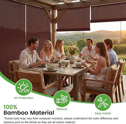 Bamboo Blinds, Custom Sizes Roller Shades - Image 4