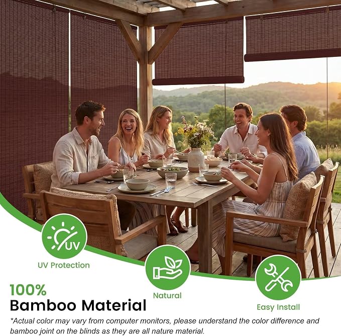 Bamboo Blinds Easy to Install Bamboo Shades - Image 4