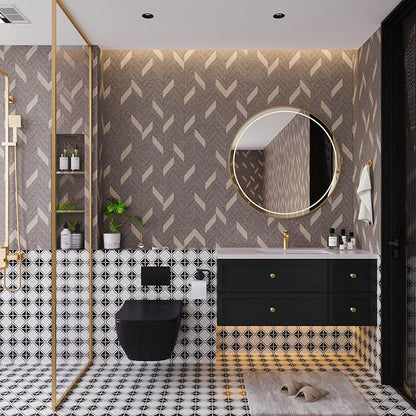 BOMENG Herringbone Peel & Stick Wallpaper - Image 7