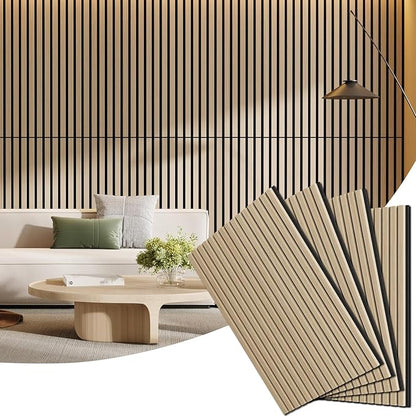 4 Pack Wood Panels for Wall, 47.24" x 23.81" Acoustic Wood Slat Wall Panel for by Vellorise