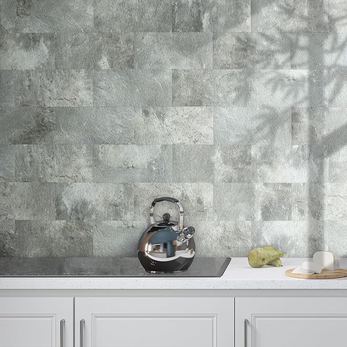 AULIGET 2-Piece Mountain Rock Peel and Stick Backsplash Wall Tiles, Laundry Room - Image 8