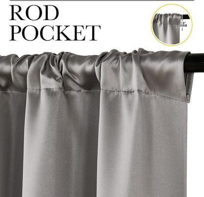 NICETOWN Room Darkening Cafe Satin Curtains - Image 2