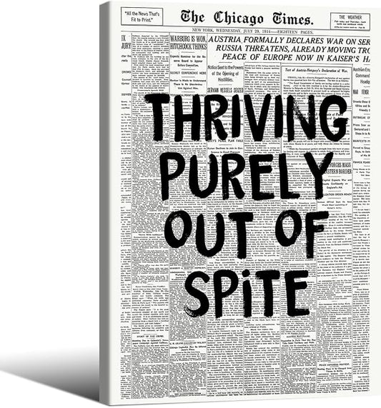 Black And White Newspaper Poster Fashion Fun Motivational Quote Wall Art by Unknown