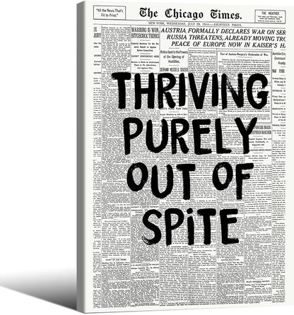 Black And White Newspaper Poster Fashion Fun Motivational Quote Wall Art by Unknown