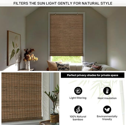 LazBlinds Cordless Bamboo Blinds, Bamboo Roll Up Shades - Image 3