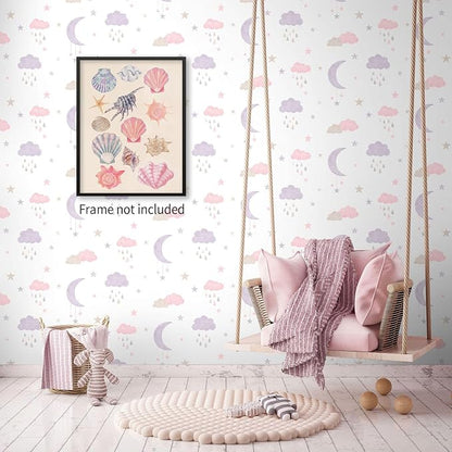 Pink Shell Posters Funky Coastal Cowgirl Wall Art Vintage Beach House - Image 6