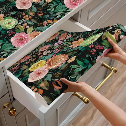 JiffDiff Floral Pattern Self-Adhesive Contact Paper, Oil and Water Resistant - Image 8
