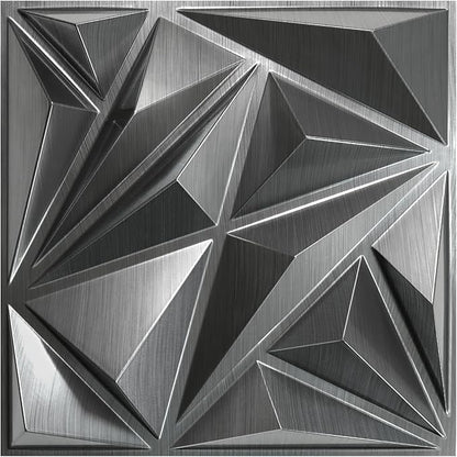 STICKGOO Brushed Silver 3D Wall Panels by STICKGOO