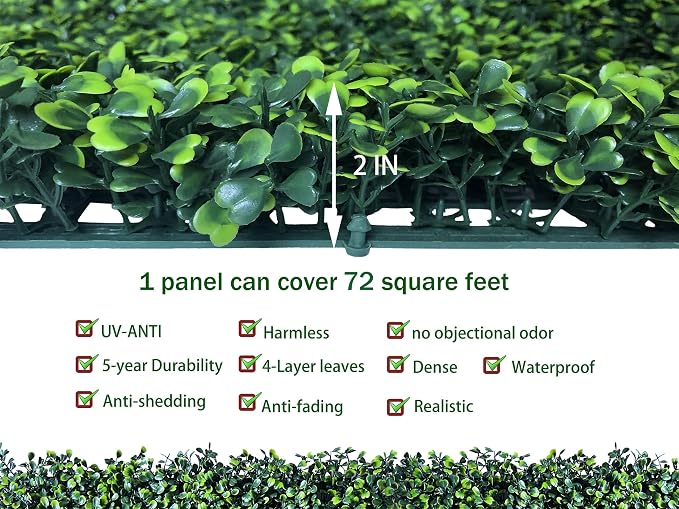 ODTORY Artificial Ivy Privacy Fence Wall Screen: 72 X144 in UV-Anti Faux - Image 3