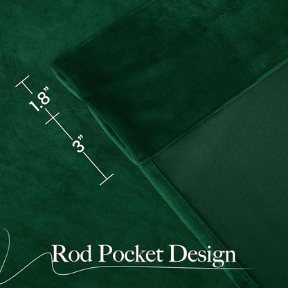 NICETOWN Emerald Green Velvet Curtains 96 inches Long, Home Decoration Thermal - Image 8