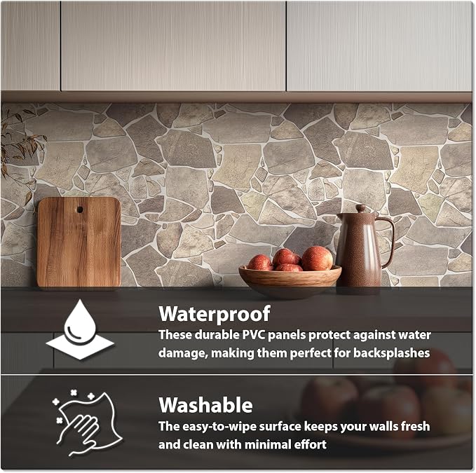 CONCORD WALLCOVERINGS ™ Retro-Art 3D Faux Stone Wall Panels, Lightweight PVC - Image 4
