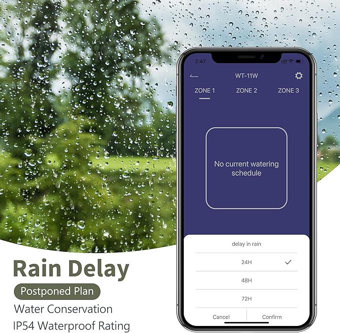 Diivoo WiFi Sprinkler Timer 3 Zone, Smart Water Hose Timer Compatible with Alexa and Google, Remote Control Irrigation Timer, Automatic Manual Watering, Rain Delay, for Garden, Yards and Lawns