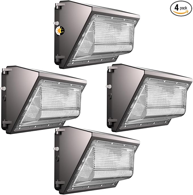 Lightdot 4Pack 120W LED Wall Pack Lights, 100-277v Dusk to Dawn by LightdotLighting