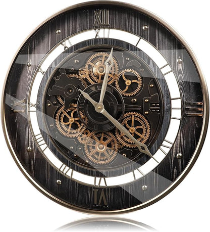 HOIBAI Wall Clock, 24 Inch Moving Gears Clock Large Wall Clock - Image 2