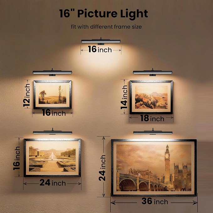 3Pack Picture Light Battery Operated, 16in Picture Light - Image 10