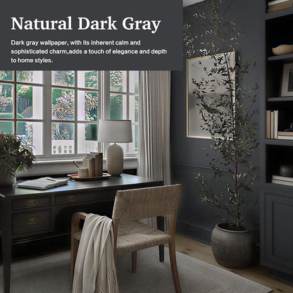 Dimoon 17.7''x236'' Peel and Stick Wallpaper Dark Grey Contact Paper - Image 7