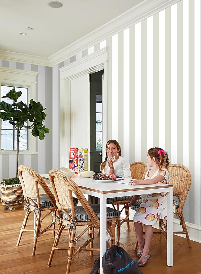 Guvana 17.7"x394" Striped Wallpaper Brown Peel and Stick Wallpaper Brown and - Image 6