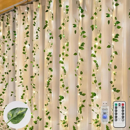 suddus Vines with Lights, 200 LED Fairy Lights with Vines, Pothos Curtain by SUDDUS