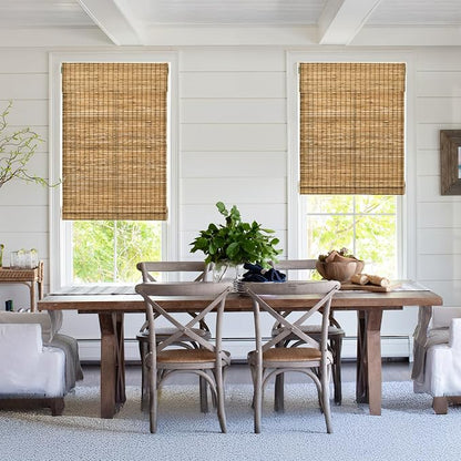 LazBlinds No Tools No Drill Cordless Bamboo Roman Shades, Custom Light - Image 4