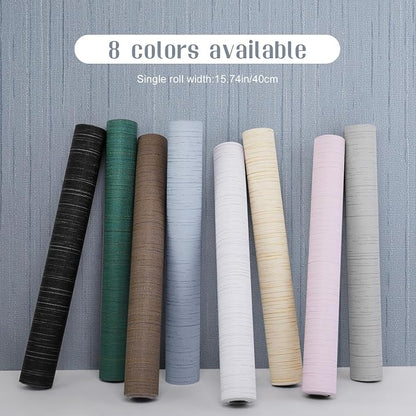 Light Blue Grasscloth Peel and Stick Wallpaper Vintage Texture Removable - Image 2