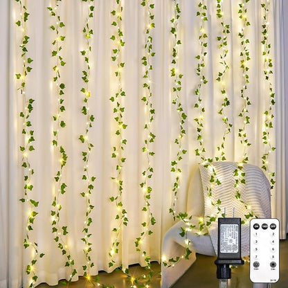 suddus 300 LED Vines with Lights Plug in, 9.8ft x 9.8ft Fairy Lights with Vines by SUDDUS