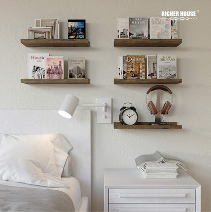 RICHER HOUSE 8 Set Floating Wall Mounted Shelves, Nursery Hanging Book Shelves - Image 6