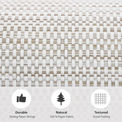 Ansehan Grasscloth Textured Wallcovering W1311 Oxford, Non Prepasted Natural - Image 6