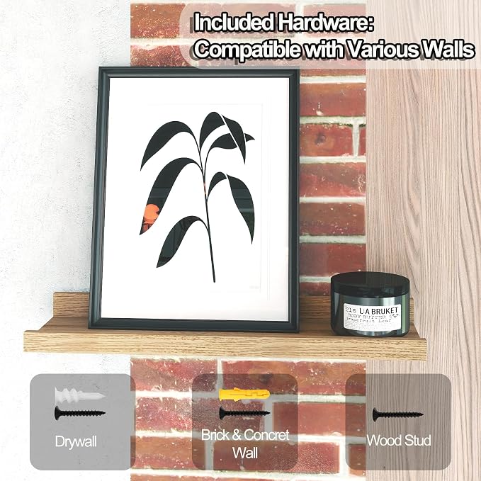 Floating Shelves for Wall Decor, Wall Mounted Wood Storage Shelf for Bedroom - Image 5