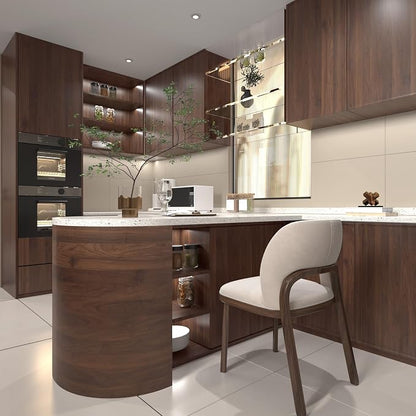 BOMENG Large Walnut Wood Wallpaper Peel and Stick Matte 48"x118" Dark Brown - Image 2